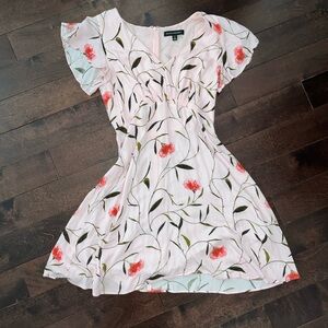 Blush Pink Floral Mini Dress